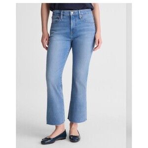 Madewell Jeans Cali Demi Boot Crop Raw Hem Womens Size 32 Medium Wash Denim